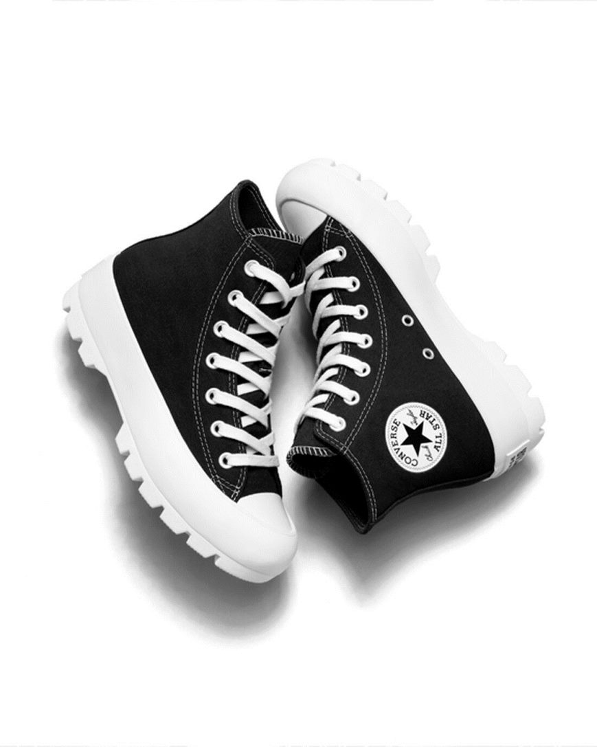 Tenis Converse Chuck Taylor All Star Lugged Cano Alto Feminino Pretas Branco Pretas | PT I0590P4